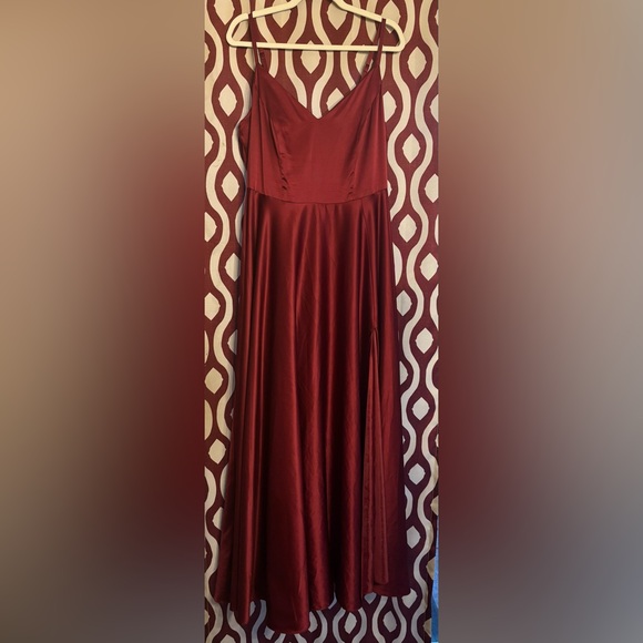 B Darlin Maroon Formal Floor Length Gown (With Pockets!) - Picture 1 of 9